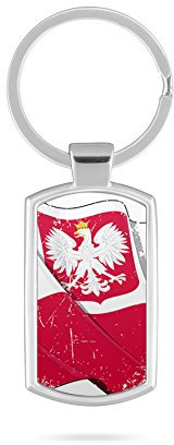 Schlüsselanhänger mit Gravur Wunschtext Name Polen Fahne 1