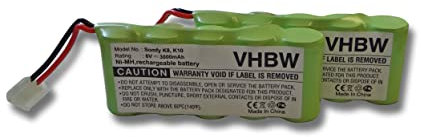 vhbw 2X Akku kompatibel mit Bosch Roll-Lift K10, K12 Elektrowerkzeug (3000 mAh, NiMH, 6 V)