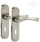 Modern Brushed Chrome Door Handles on Lock Backplate H751222S