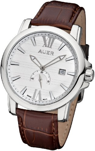AUER Classic Collection ZU-1139-WDBrB Elegante Herrenuhr Swiss Ronda