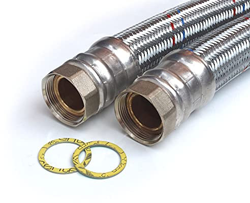 H2O-Flex® Panzerschlauch DN50 mit verzinkter Umflechtung 2 Zoll ÜM x 2 Zoll ÜM, Flexschlauch für Nutzwasser 50cm