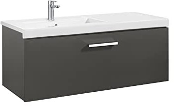 Roca,Prisma,Unik (mueble base con un cajón y lavabo izquierda),Gris antracita,1100mm x 460mm x 450mm,A855948153