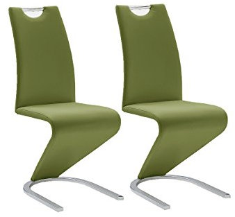 Robas Lund Esszimmerstühle 2er Set Schwingstuhl Olive, Esszimmerstuhl Stuhl Amado, 62.0 x 45.0 x 102.0 cm