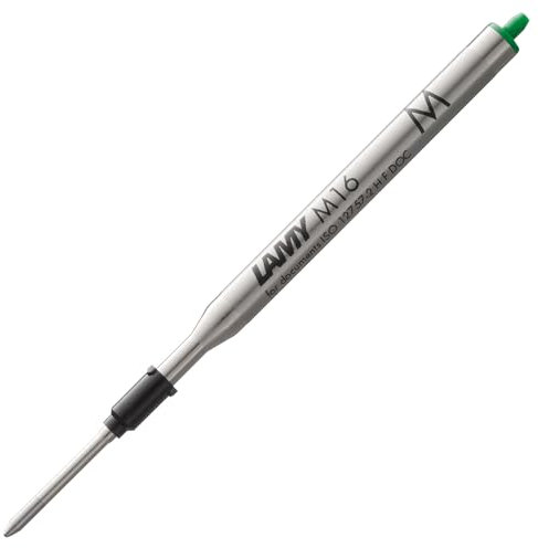 LAMY M16 Kugelschreiber-Großraummine aus Metall - Original Ersatzmine für alle Lamy Kugelschreiber Modelle - dokumentenecht - Strichbreite Mittel in Tintenfarbe grün