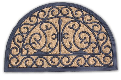 Fußmatte Kokosmatte Fußabtreter Türmatte Gummi Kokos halbrund Art Deco Verona