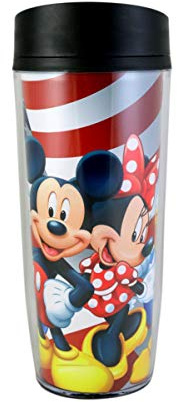 Disney USA Mickey Gang Minnie Goofy Donald Pluto Travel Mug