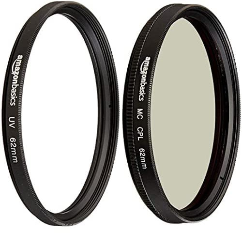 Amazon Basics - Filtro polarizador circular - 62mm + Filtro de protección UV - 62mm