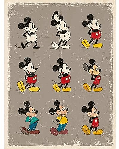 Disney Mickey Mouse Evolution, 40 x 50 cm, Leinwanddruck