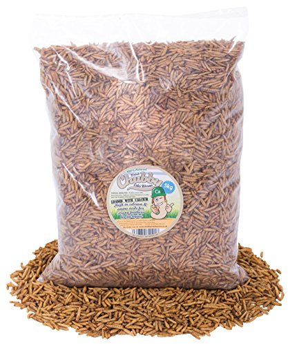 Chubby Mealworms Dried Calci Worms for Hedgehog (5 Kg), Calciworms Treats with More Calcium than Meal Worms, Dried Black Soldier Fly Larvae Food for Wild Life