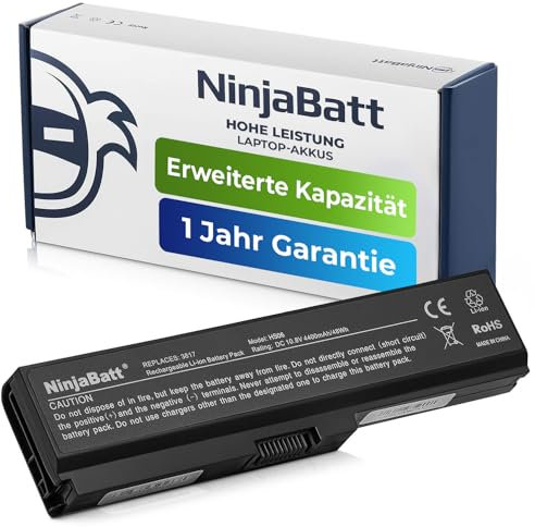 NinjaBatt Battery for Toshiba C660 PA3817U-1BRS L750 L755 A660 L655 L650 L670 C650 P750 PA3817U-1BAS L750D L755D PA3819U-1BRS A665 L775 L655D - High Performance [6 Cells/4400mAh/48Wh]