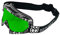 TWO-X Cross-Brille - Motocross-Brille mit verspiegeltem grünen Glas - Motorrad-Brille - Enduro & Downhill Schutz-Brille - Modell Race - Schwarz-Weiß