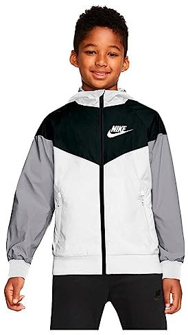 NIKE 850443-102 B NSW WR JKT HD Sweatshirt Men's White/Black/Wolf Gray/White S