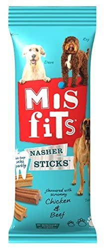 Misfits Nasher Sticks Large Dog Treats with Chicken and Beef, 270g