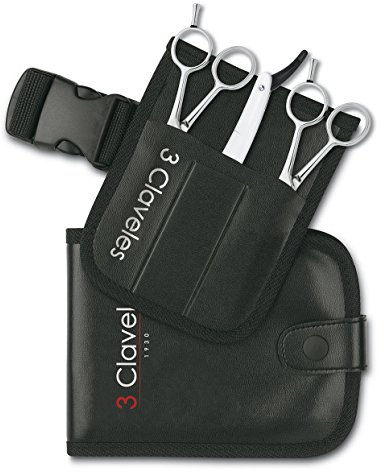 3 Claveles 12760 - Set Peluquero con Estuche y 2 Tijeras de 5.5 y Navaja