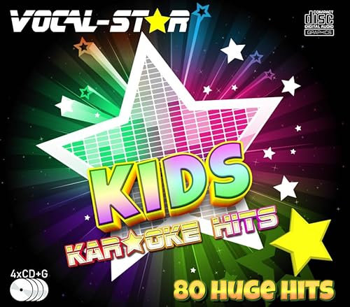 Vocal-Star Kids Karaoke CDG CD+G Disc Set - 80 canzoni 4 dischi