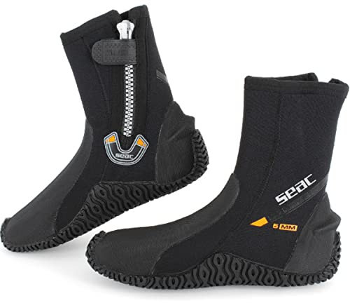 Seac Basic HD, Füßlinge aus 5 mm Neopren und Fester Laufsohle, schwarz, L