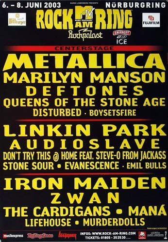 Rock AM Ring & Park - Center Stage, Rock am Ring 2003 » Konzertplakat/Premium Poster | Live Konzert Veranstaltung | DIN A1 «