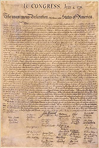 1art1 USA Poster Die Unabhängigkeitserklärung, 4. Juli 1776 Plakat | Bild 91x61 cm