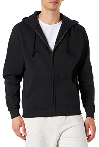 Fruit of the Loom Herren Zip Front Premium Kapuzenjacke, Schwarz (Black), L