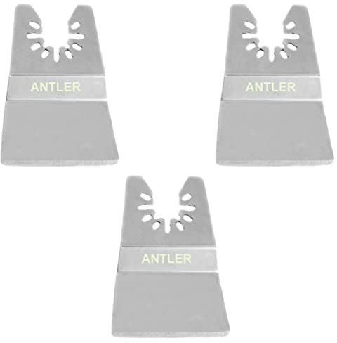 3X Antler 50mm Scraper Blades Compatible with Dewalt Stanley Worx F30 Erbauer Black & Decker Oscillating Multitool QAB50SPR