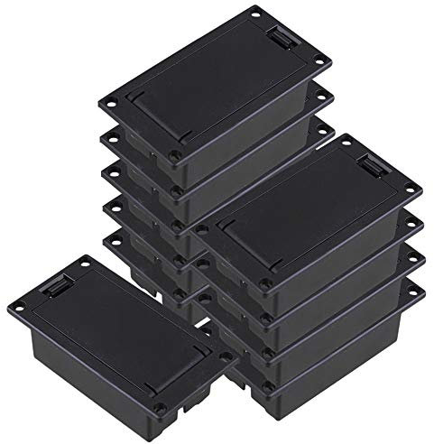 Yibuy 10x Plastic Pickup 9V Battery Box Case Holder for Active Guitar Bass Black
