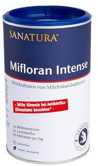 Sanatura Mifloran Intense – 200 g – hochdosierte Milchsäurebakterien – 50 Mrd KBE pro Tagesdosis – Darmflora-Aufbau während und nach Antibiotika – vegan und laktosefrei