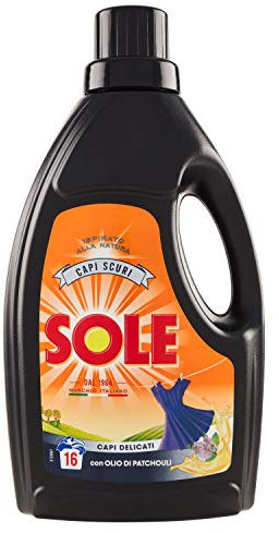 Waschmittel für die Waschmaschine und die Handwäsche. Dunkle Kleidung