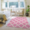 Ottomanson Glamour-Kollektion Teppich mit Gummirückseite und elegantem Gitter-Design, 150 cm x 200 cm, Rosa