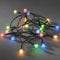 Konstsmide LED Globelichterkette, runde Dioden, 6h Timer, 50 bunte Dioden, batteriebetrieben, Innen, schwarzes Kabel - 1492-507