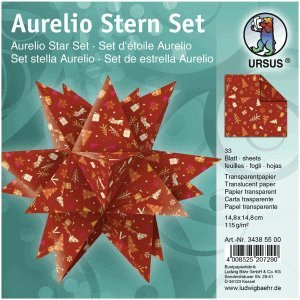 Ludwig Bähr Faltblätter Aurelio stern Winterzauber 115g/qm 14,8x14,8cm orange/rot