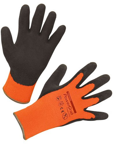 Kerbl 297385 PowerGrab Thermo Strickhandschuh Latex mit Acrylfutter Größe: 11, orange
