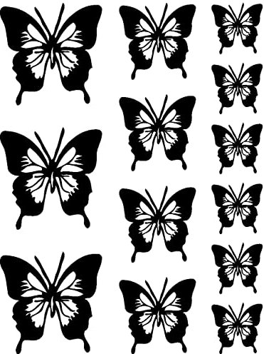 Samunshi® Schmetterling Wandaufkleber Set 8 6x3,5cm4x5cmund3x7cm schwarz