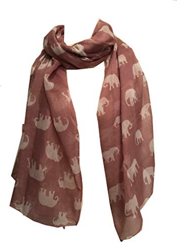 Elefanten Animal Print Schal, Damenmode Wrap Schal - elephant Animal Print Scarf (Rose (pink))