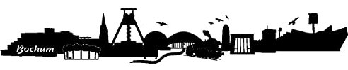 Samunshi® Wandtattoo Bochum Skyline Wandaufkleber 120 x 19,2cm schwarz