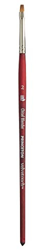Princeton Velvetouch Artiste, Mixed-Media Brush for Acrylic, Watercolor & Oil, Series 3950 Chisel Blender Luxury Synthetic, Size 2