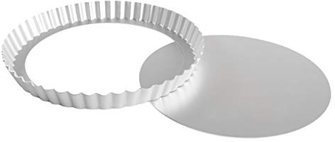 Fat Daddio's PFT-95 Round Fluted Tart Pan, 9.5 x 1 Inch
