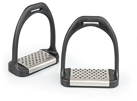 Shires Kunststoff Steigbügel mit Metall reifenprofile (689) 12 cm schwarz