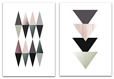 Nastami Design Poster 2er Set DIN A3, Poster Wohnzimmer, Wandbild, Poster Design, Poster Tangram