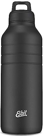 Esbit Trinkflasche Majoris - Edelstahl Trinkflasche mit praktischem Loop Verschluss - 1000 ml in Schwarz