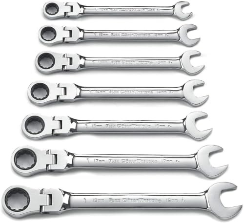 GearWrench 9900D Flex Combination Ratchet Wrench Set 12 Pt., 7 Piece