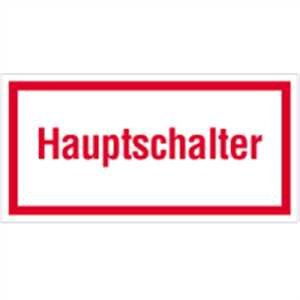 Schild Hauptschalter Aluminium 10 x 20cm (Hinweisschild, Schalter) praxisbewährt, wetterfest