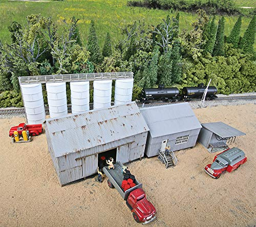 Walthers Cornerstone- Walthers, Inc. Trackside Oil Dealer with Storage Tanks Kit Accesorios: Comercio de Aceite con Tanques, Color múltiples, Medium (933-4059)