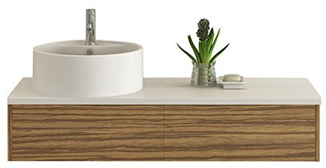 Jet-Line® | Badmöbel Set | Waschtisch | Biel | Zebra-Dekor | Badset mit Keramik Waschbecken | Unterschrank mit Push Open