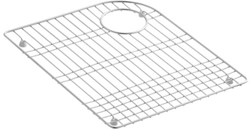 KOHLER K-6001-ST 14.7 Stainless Steel Sink Rack, 17-5/8 x 14-1/4, Use with Executive Chef™ Sinks, Dishwasher Safe, Rubber Feet
