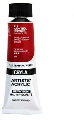 Daler-Rowney Cryla Acrylic 75 ml Napthol Crimson, Professional Artists
