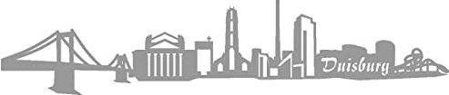 Samunshi® Aufkleber Duisburg Skyline Autoaufkleber 15 x 3,2cm grau