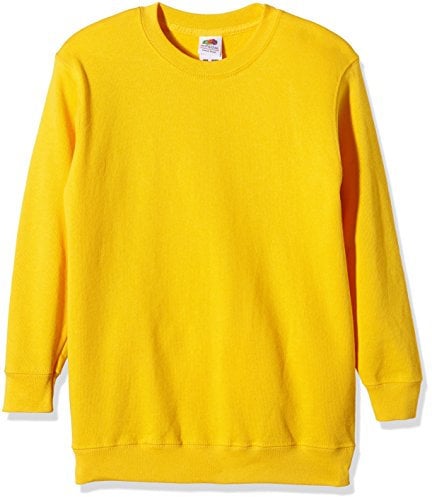 Fruit of the Loom Unisex Kids Set-In Classic Set-In Long Sleeve Sweater, Yellow (Sunflower Yellow), 7/8 years