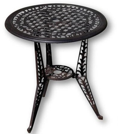 Lazy Susan Ivy Round Bistro Table in Antique Bronze | Maintenance Free, Weatherproof, Cast Aluminium | 3 Year Guarantee