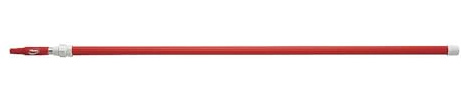 Vikan 29754 31.8-112.50 Telescopic Aluminum Extension Handle with Threaded Tip, 1.26 Diameter, Red