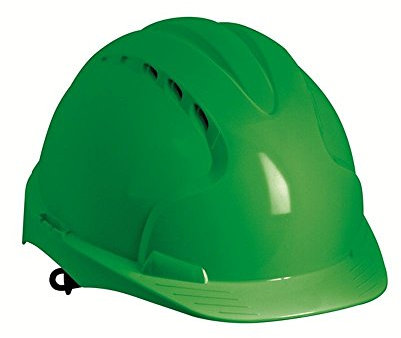 JSP EVO3 HDPE Safety Helmet for Construction/Building with OneTouch Slip Ratchet Green Vented (AJF160-000-300)